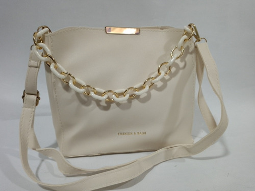 Cartera Bandolero Con Cadena Blanca Para Dama 