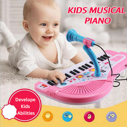 Piano Electrónico 37 Teclas Con Micrófono Para Niños.niñas