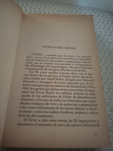 Odessa- Organizacion Clandestina Nazi- Forsyth -1973 (Usado)