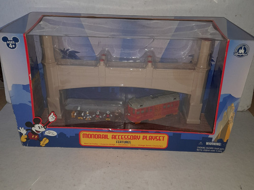 Disney Monorail Playset Accesorio Trolley Puente Y Figuras + (Usado)