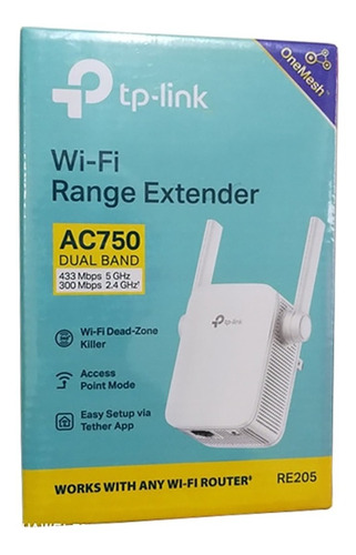 Re205 Extensor De Cobertura Con One Mesh Wi-fi Ac750 Tp-link