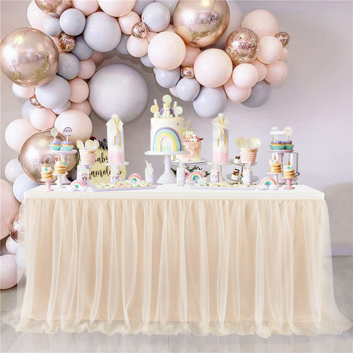 Falda De Tul De Mantel Fiesta Cumpleaños Navidad Decoracion