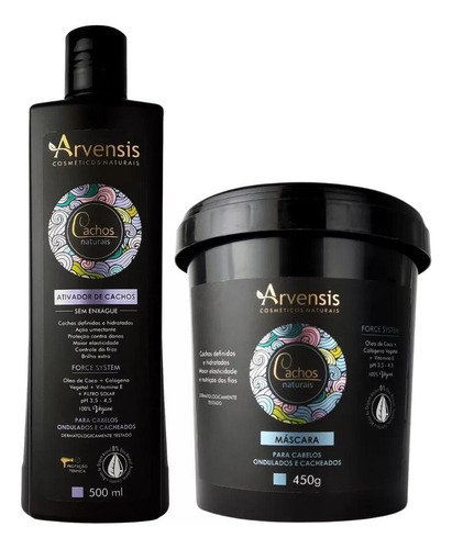 Kit Arvensis Cachos Ondulados Ativador 500ml + Máscara 450g