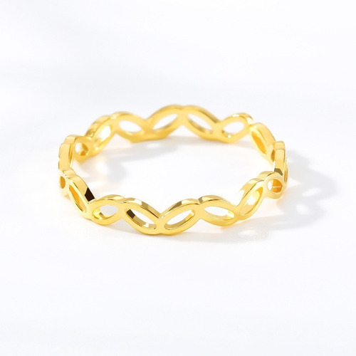 Anillo Amor Infinito Minimalista Baño De Oro