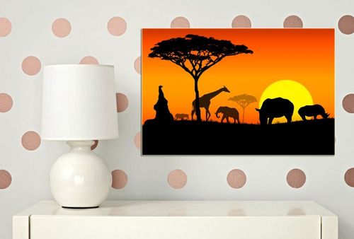 Cuadro 60x90cm Arte Africa Africano Dibujo Rustico Color M4