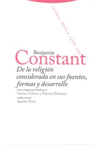 De La Religion Considerada En Sus Fuentes - Constant,benjami