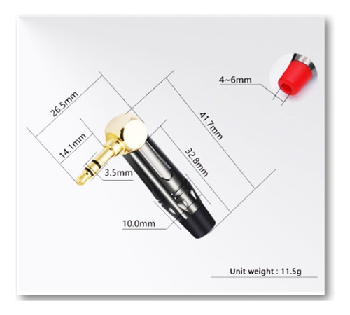 Conector Enchufe Estéreo De 3,5mm