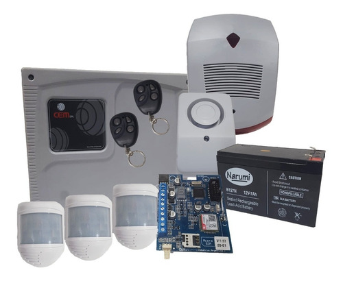 Kit Alarma Domiciliaria Cem Con Comunicador Telefonico