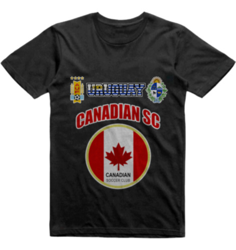 Remera Algodon Negra Uruguay Canadian Sc