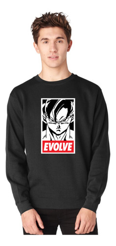 Poleron Cuello Redondo Evolve Goku Drangon Ball Z Anime Unisex