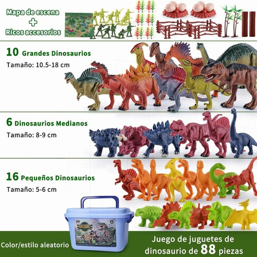 88 Pzas Juguete Dinosaurio Para Niños Con Mapa Y Árbol | Meses sin intereses