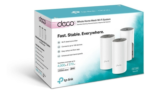 Imagen 5 de 5 de Extensor Wifi Mesh Deco E4 Banda Dual 3 Nodos Ac1200 Tp-link