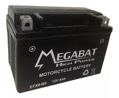Bateria Moto Dtx9-bs 12v 8ah Megabat Dynavolt Ytx9-bs