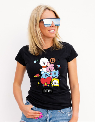 Playera Estampada Bts Bt21 Dtf Monique