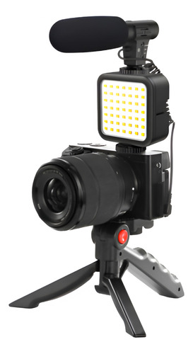 Kit Youtuber Vlog Live Tripé Celular Led Luz Com Controle