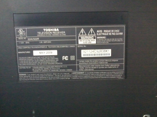Imagen 3 de 3 de Televisor Toshiba Lcd 32 Para Reparar