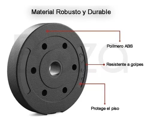 Set 2 Mancuernas Uni Barra 20kg Total Ajustable Pesa Discos — BozaMx