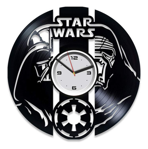 Reloj De Pared Vinilo Star Wars Regalo Hombre Disco Vader