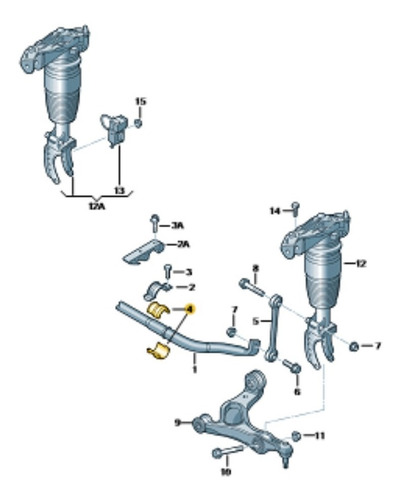 Imagen 5 de 10 de Buje De Barra Estabilizadora Delantero Audi Q7 Vw Touareg