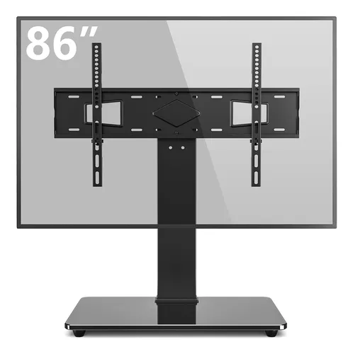 TVON Base universal de TV para televisores de pantalla plana de 50 a 86  pulgadas, soporte de TV de mesa con soporte giratorio, base de vidrio  templado