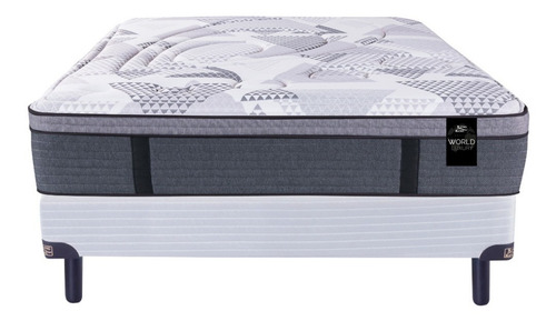 Colchón 2 plazas de resortes King Koil 120 Gold Luxury Pocket blanco, gris y negro - 140cm x 190cm x 33.5cm con Euro pillow