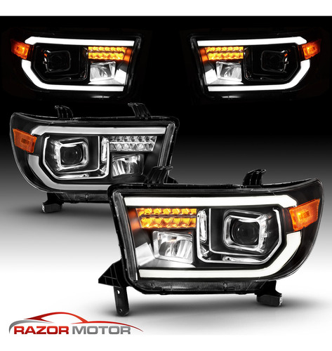 Par Faro Negro Led Drl Toyota Tundra Limited 2013 5.7l