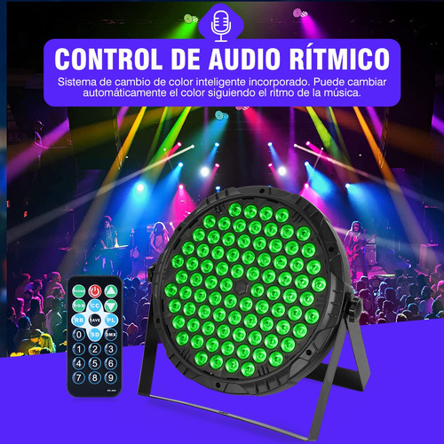 Cañón Led Rgb Rhythm Dmx Multicolor 84cx3 Con Control Y Fan