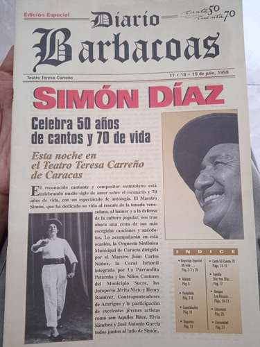 Simón Díaz Homenaje 50 Años De Canto En El Teresa Carreño 