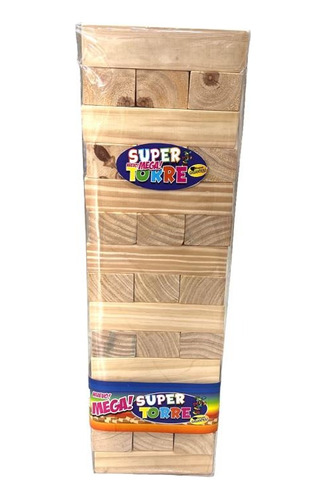 Juego De Mesa Torre Bloques Madera Apilables 45p Xl Jumbo