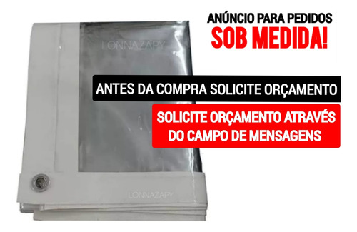 Plástico Lona Pvc Cristal Transparente Com Ilhós - M01 Bainha Branca - Favor Ler A Descrição