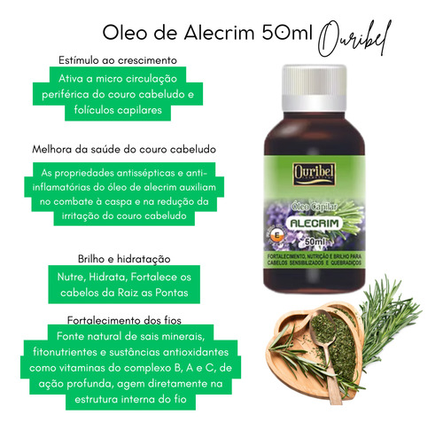 Oleo Capilar De Alecrim Nutrição Brilho E Força Ouirbel 50ml