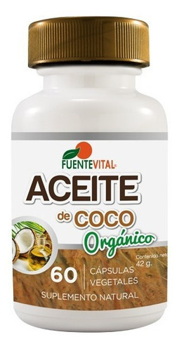Aceite De Coco Organico Fv 60 Cap 1x60 610mg Pelo Piel Uñas