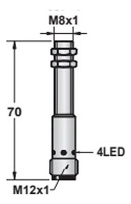Sensor Inductivo 8 Mm Pnp N.c. Sn = 2 Mm (i0802pcfm12)