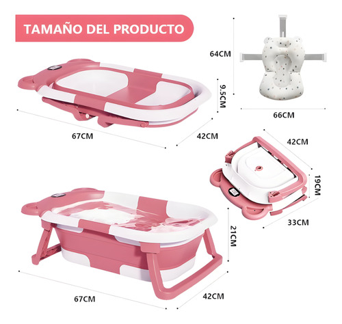 Bañera Portátil Para Bebés Con Sensor De Temperatura