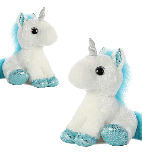 Imagen 7 de 10 de Unicornio De Peluche Frosty Super Suave Felpa Juguete Aurora