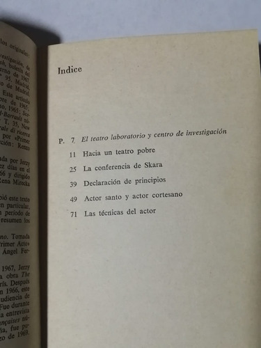 Teatro Laboratorio. Jerzy Grotowsky. 2a Edición 1971 (Usado)