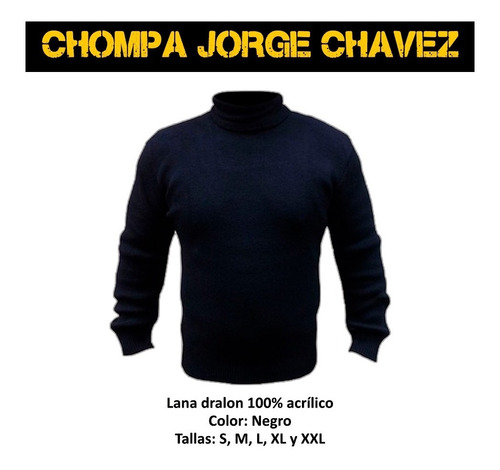 Chompa De Lana Jorge Chavez Negro