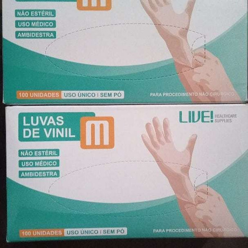 Imagem 1 de 3 de Luva De Vinil Sem Pó