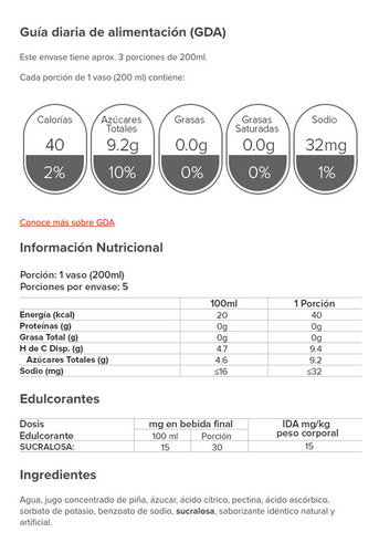Andina Del Valle Piña Botella 1,5l