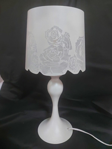 Imagen 8 de 10 de Lámpara De Buro Mesa Blanca Con Flores Le551