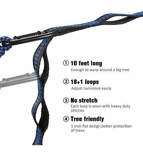 Hamaca De Camping Kootek De Nylon On 2 Correas Para Arboles