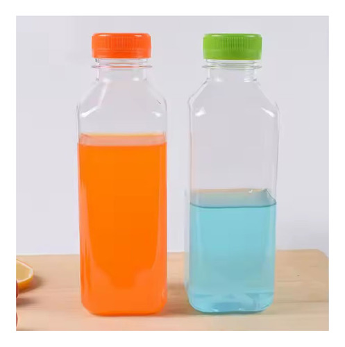Garrafa De Plástico Pet Transparente Quadrada 1000ml C/50