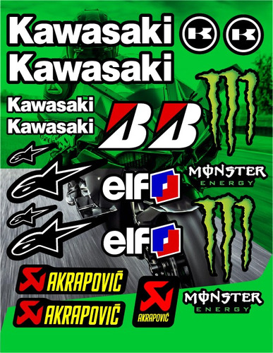 Stickers Decorativo Para Kawasaki Laminado