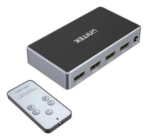 Switch Unitek Hdmi 4k 3 Puertos Control 3 Entradas, 1 Salida