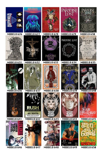 Imagem 4 de 7 de Kit 10 Impressos Fotográficos Show Poster De Bandas De Rock
