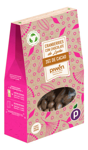 Piwén Cranberries Chocolate De Leche 200gr