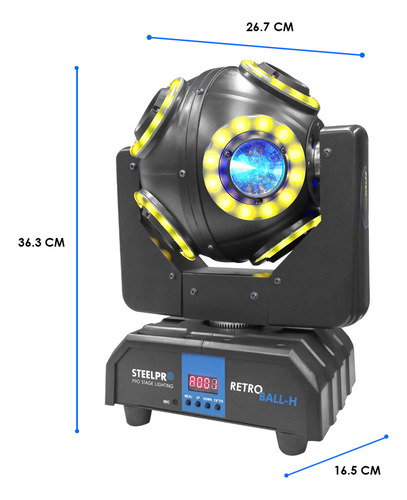 Cabeza Móvil Led Beam Aro Smd 8x10 Steelpro Retroball Rgbw