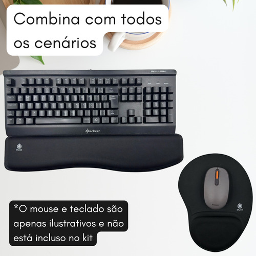 Kit 10 Mousepad E Apoio De Punho Par Teclado Ergonomic Pulso