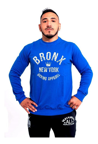 Imagen 3 de 6 de Buzo Bronx Hombre Algodon Entrenamiento Boxeo Gym Olivos