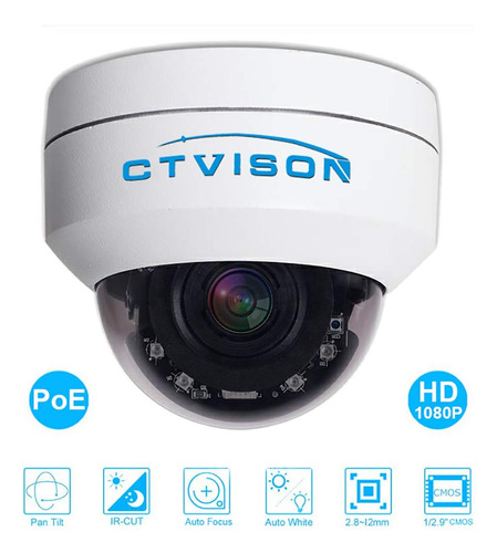 Ctvison Poe Ptz Camara Hd1080p Auto Focus 2.5'' Mini Dome